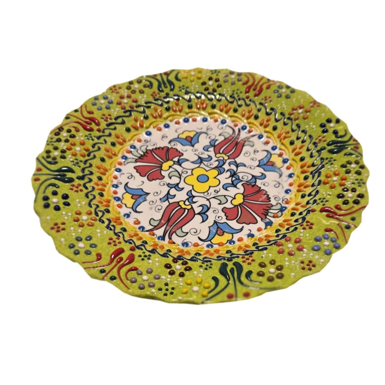 Hand-Painted Persian Ceramic Plates – Set of 6 | Mina-Kari Art on Pottery (18 cm)