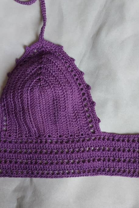 Handmade Crochet Halter Top - “Grad” Style