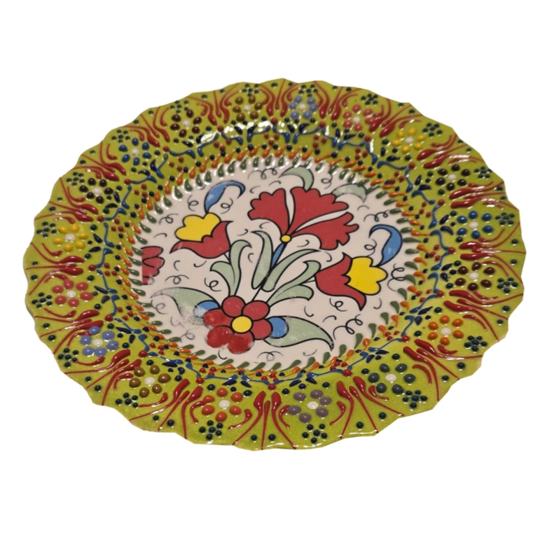 Hand-Painted Persian Ceramic Plates – Set of 6 | Mina-Kari Art on Pottery (18 cm)