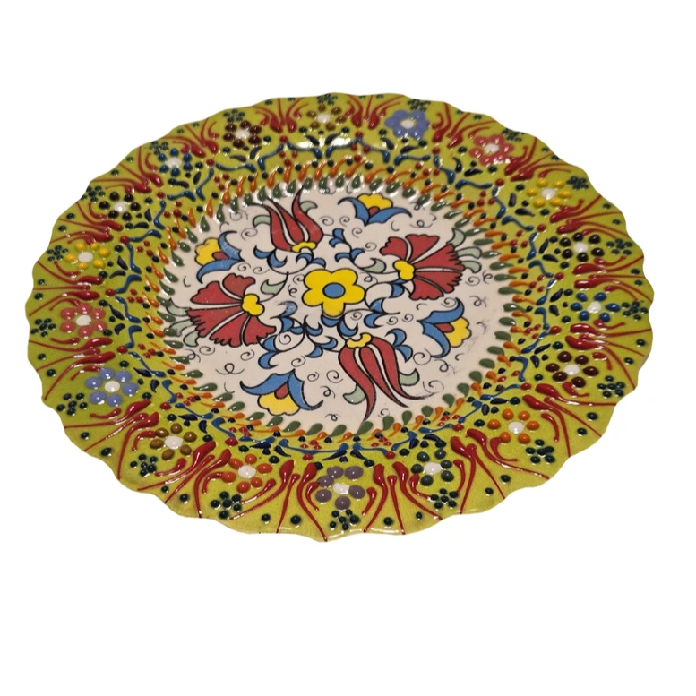 Hand-Painted Persian Ceramic Plates – Set of 6 | Mina-Kari Art on Pottery (18 cm)