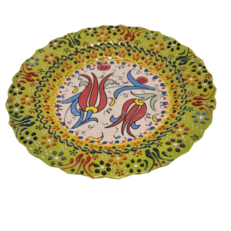 Hand-Painted Persian Ceramic Plates – Set of 6 | Mina-Kari Art on Pottery (18 cm)
