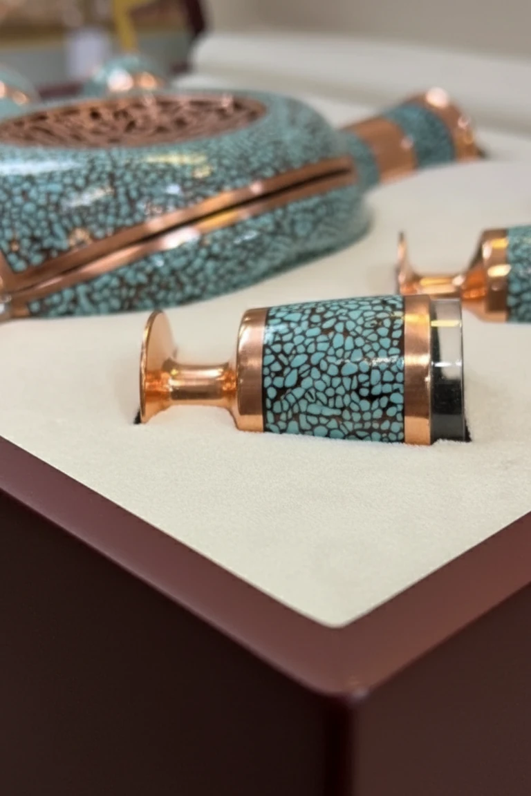 Handcrafted VIP Minakari Serving Set with Inner Glass Chamber – Complete Persian Serving Collection