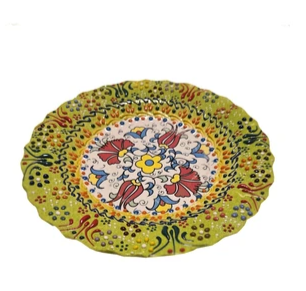 Decorative plate with floral design on a white background