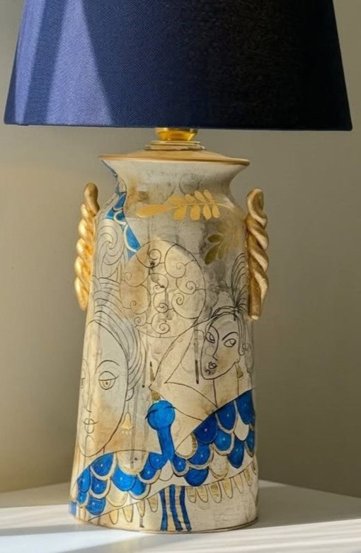 Structured Ceramic Table Lamps Collection | Textured Bases & Fabric Shades