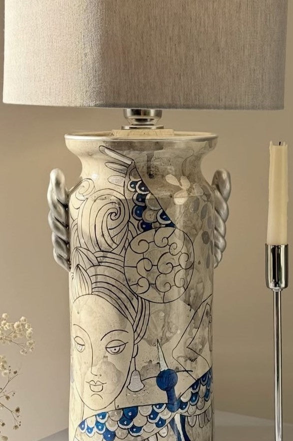 Structured Ceramic Table Lamps Collection | Textured Bases & Fabric Shades