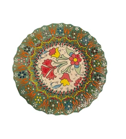 Decorative plate with floral design on a white background