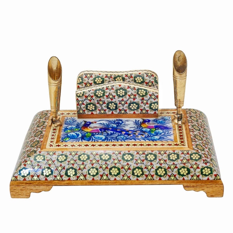 Persian Khatamkari Jewelry & Décor Box - Handcrafted Wooden Inlay from Isfahan
