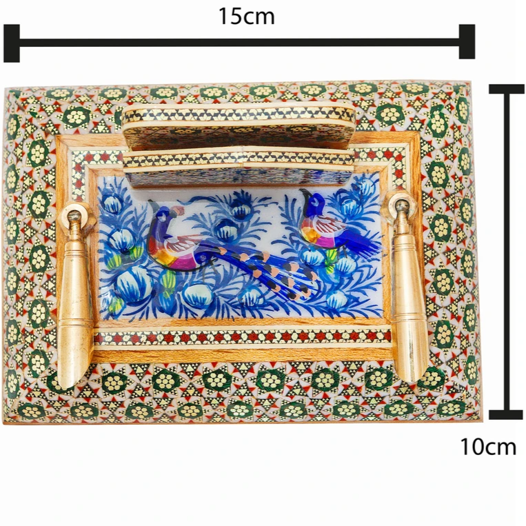 Persian Khatamkari Jewelry & Décor Box - Handcrafted Wooden Inlay from Isfahan