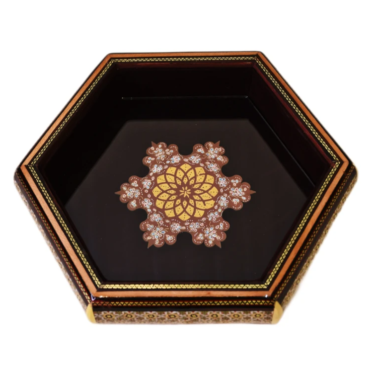Persian Khatamkari Jewelry & Décor Box - Handcrafted Wooden Inlay from Isfahan