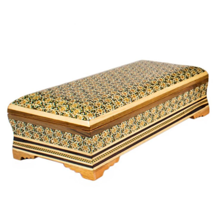 Persian Khatamkari Jewelry & Décor Box - Handcrafted Wooden Inlay from Isfahan