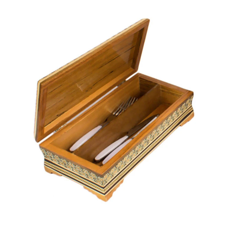 Persian Khatamkari Jewelry & Décor Box - Handcrafted Wooden Inlay from Isfahan