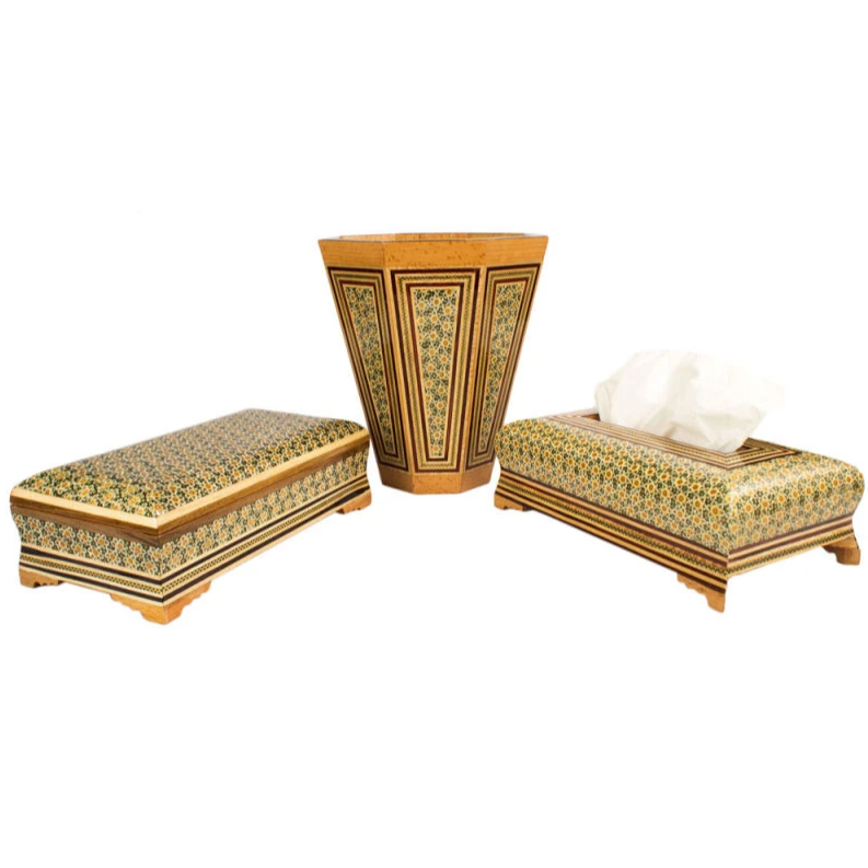 Persian Khatamkari Jewelry & Décor Box - Handcrafted Wooden Inlay from Isfahan