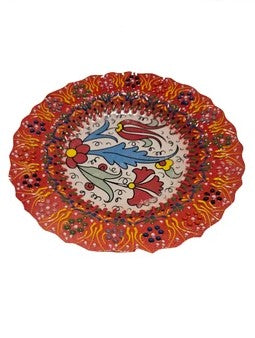 Decorative plate with colorful design on a white background