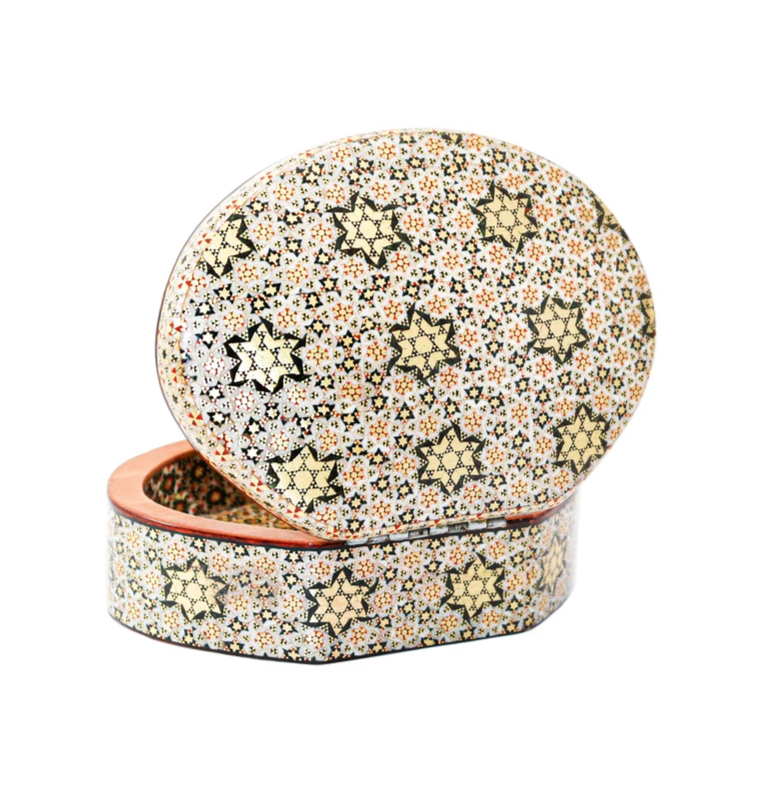 Persian Khatamkari Jewelry & Décor Box - Handcrafted Wooden Inlay from Isfahan
