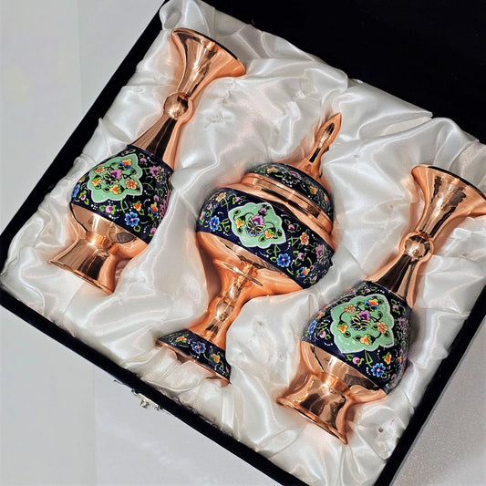 Hand-Painted Persian Copper & Pottery Decorative Collection-Isfahan Artistry