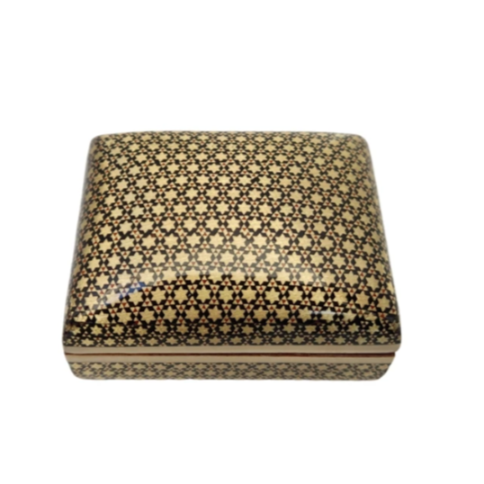 Persian Khatamkari Jewelry & Décor Box - Handcrafted Wooden Inlay from Isfahan