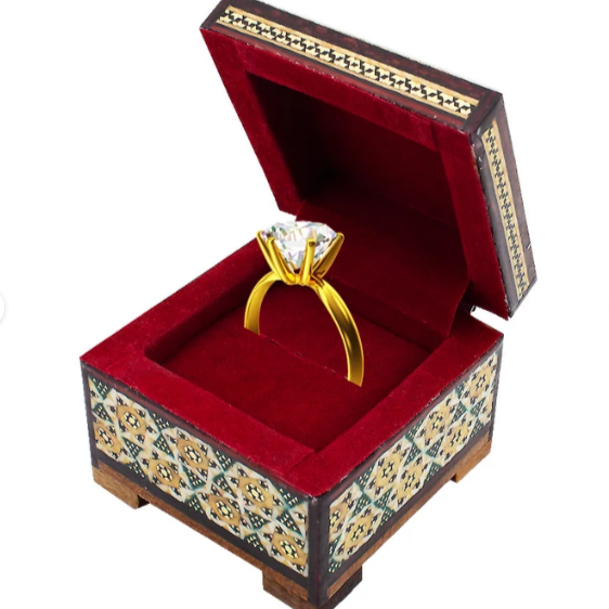 Persian Khatamkari Jewelry & Décor Box - Handcrafted Wooden Inlay from Isfahan