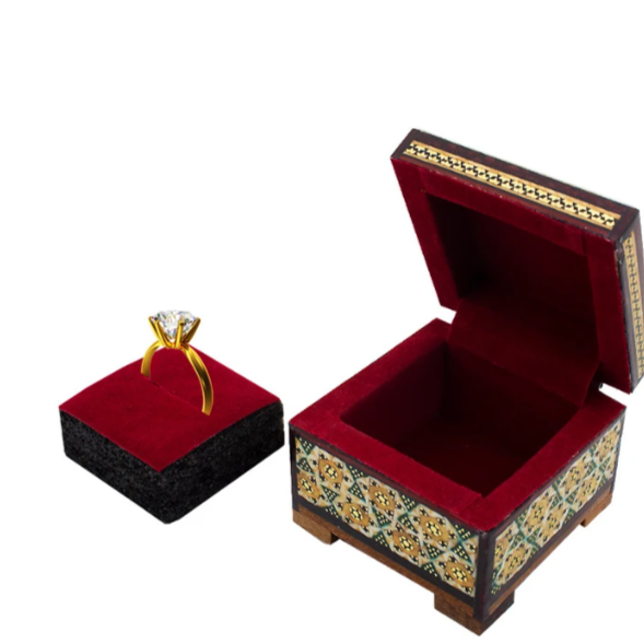 Persian Khatamkari Jewelry & Décor Box - Handcrafted Wooden Inlay from Isfahan
