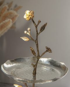 Orchid Two-Tier Copper Serving Stand