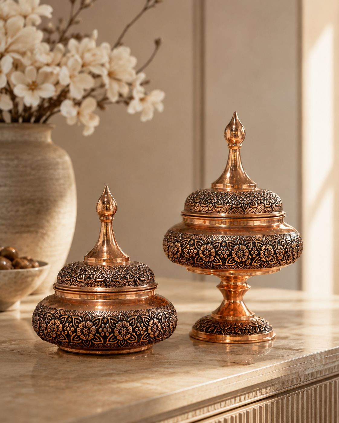 Nano Petal Copper Candy Jar