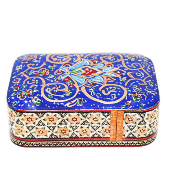 Persian Khatamkari Jewelry & Décor Box - Handcrafted Wooden Inlay from Isfahan