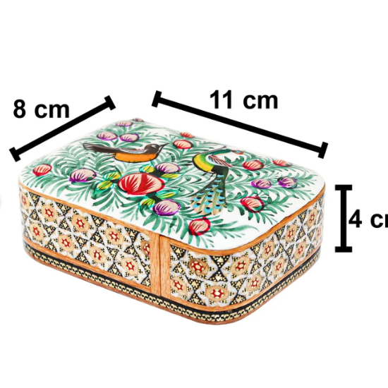 Persian Khatamkari Jewelry & Décor Box - Handcrafted Wooden Inlay from Isfahan
