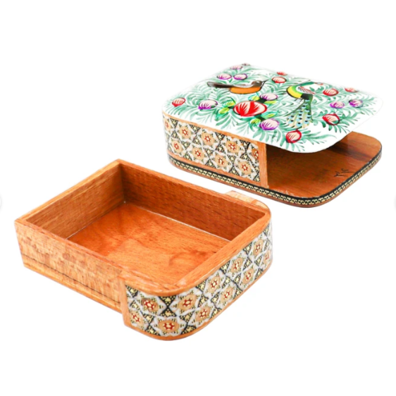 Persian Khatamkari Jewelry & Décor Box - Handcrafted Wooden Inlay from Isfahan