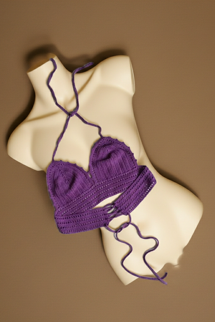 Handmade Crochet Halter Top - “Grad” Style