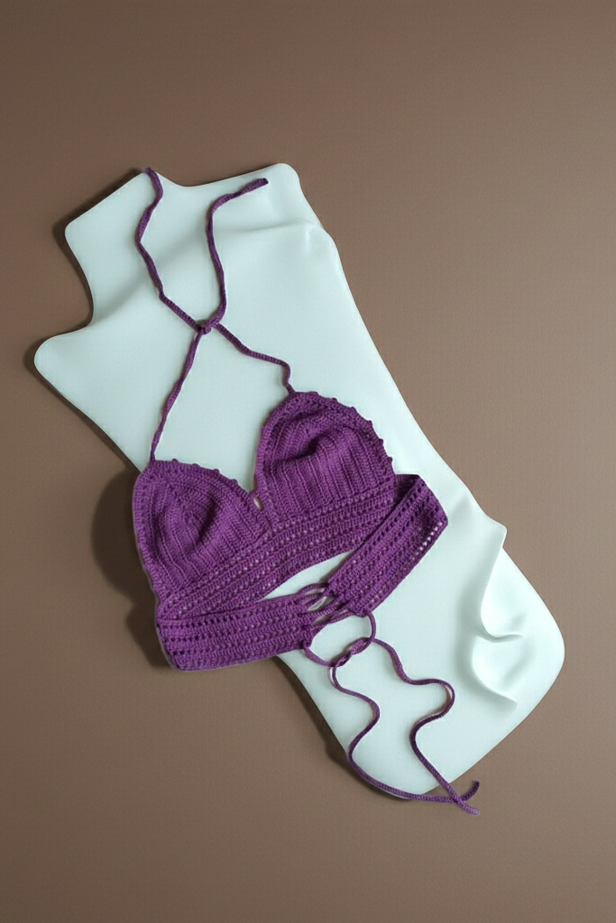 Handmade Crochet Halter Top - “Grad” Style