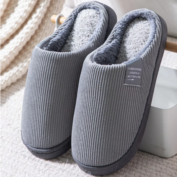 Women's Men's Casual Thick Soft Bottom Home Slippers Household Plush Slippers Anti-slip Thermal Slippers Indoor Winter Flats