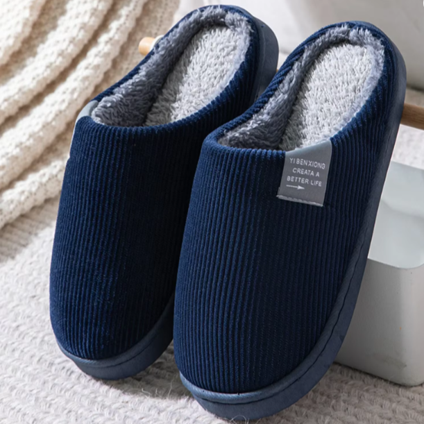 Women's Men's Casual Thick Soft Bottom Home Slippers Household Plush Slippers Anti-slip Thermal Slippers Indoor Winter Flats