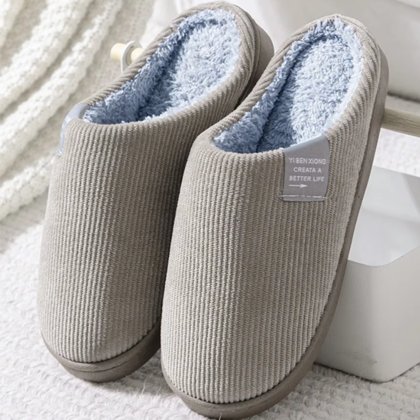 Women's Men's Casual Thick Soft Bottom Home Slippers Household Plush Slippers Anti-slip Thermal Slippers Indoor Winter Flats