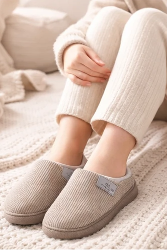 Women's Men's Casual Thick Soft Bottom Home Slippers Household Plush Slippers Anti-slip Thermal Slippers Indoor Winter Flats
