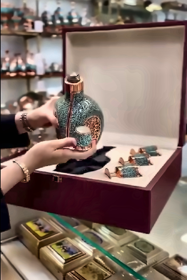 Handcrafted VIP Minakari Serving Set with Inner Glass Chamber – Complete Persian Serving Collection